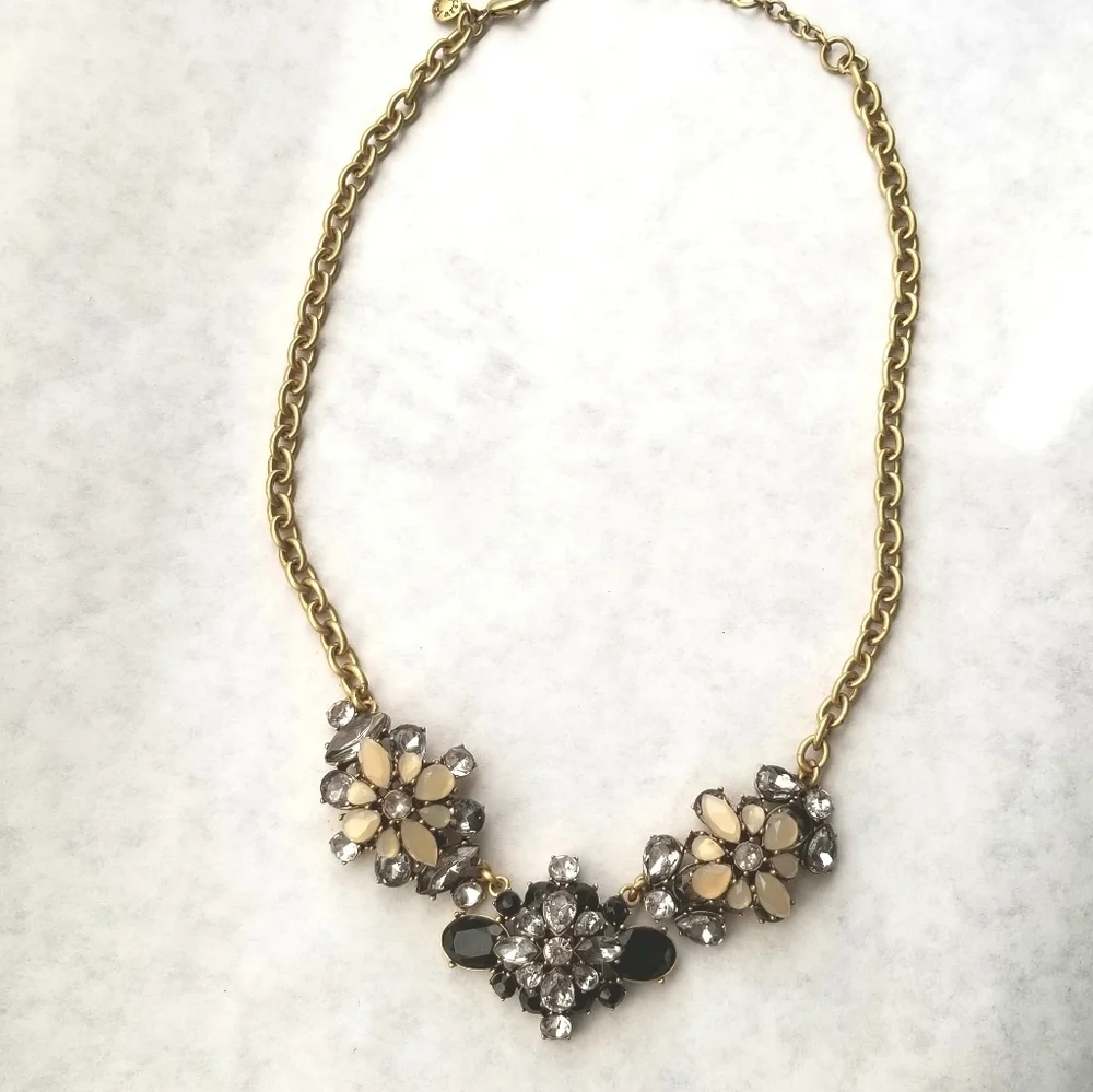 J. Crew Gold tone chain rhinestone necklace